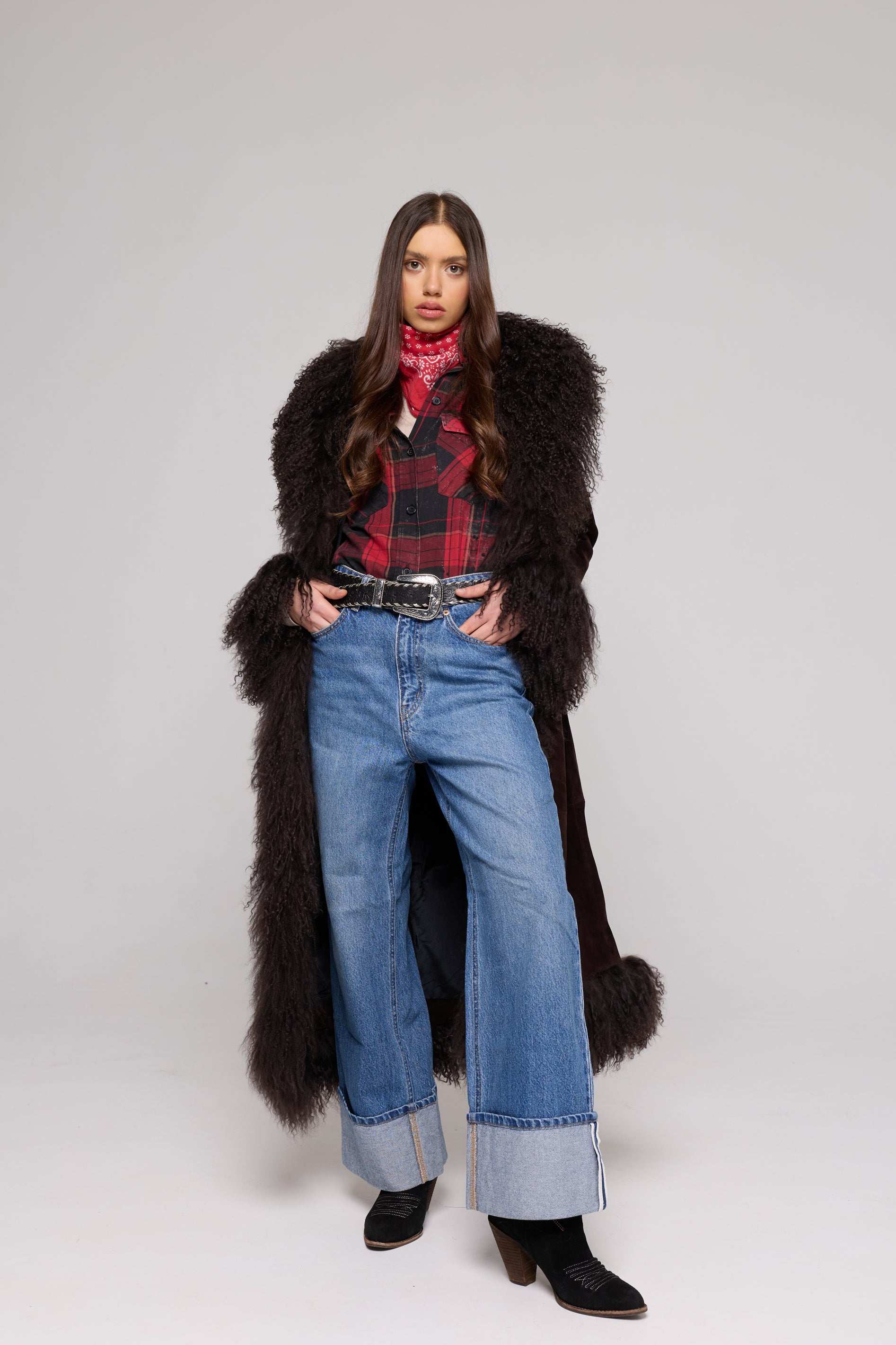 Coat Suede Mongolia shearling