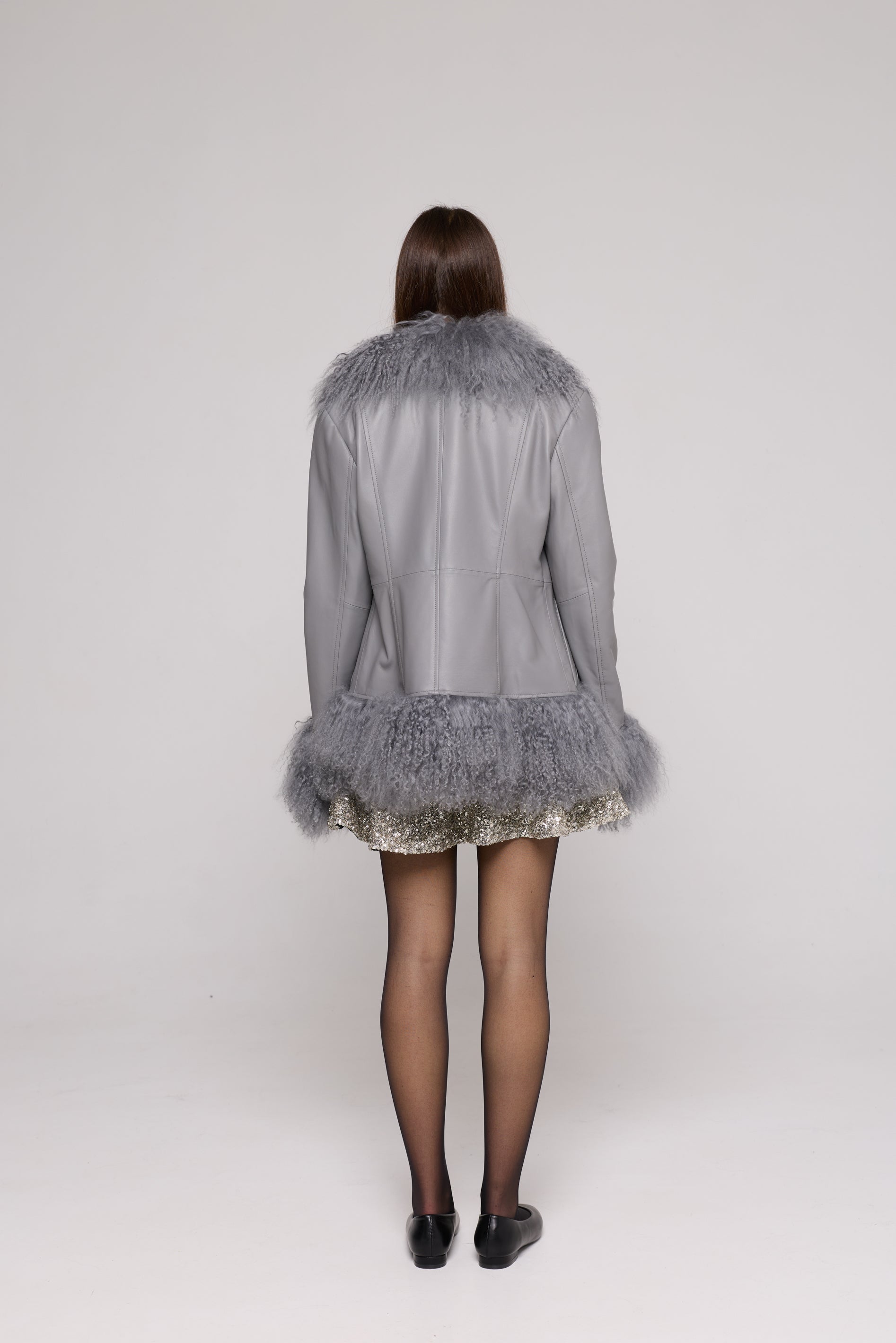 Mongolia Leather jacket grey