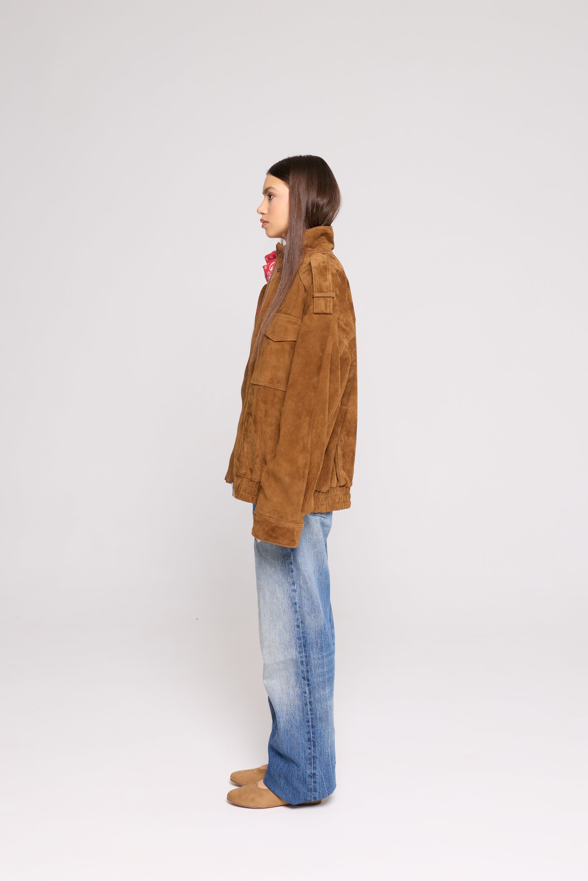 FIELD BOMBER in Suede