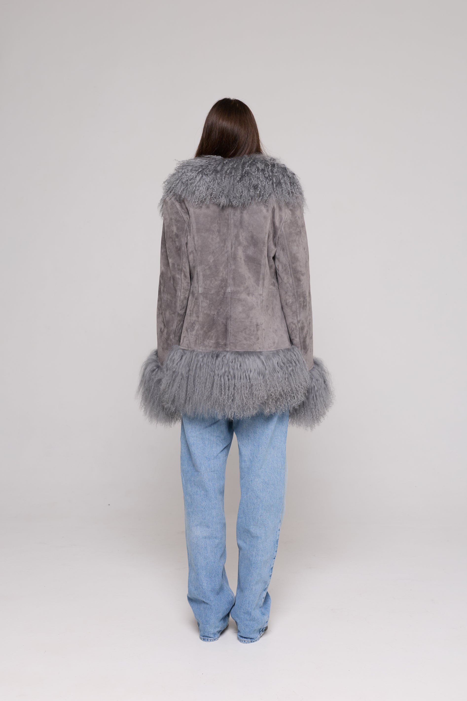 Mongolia Suede Jacket grey