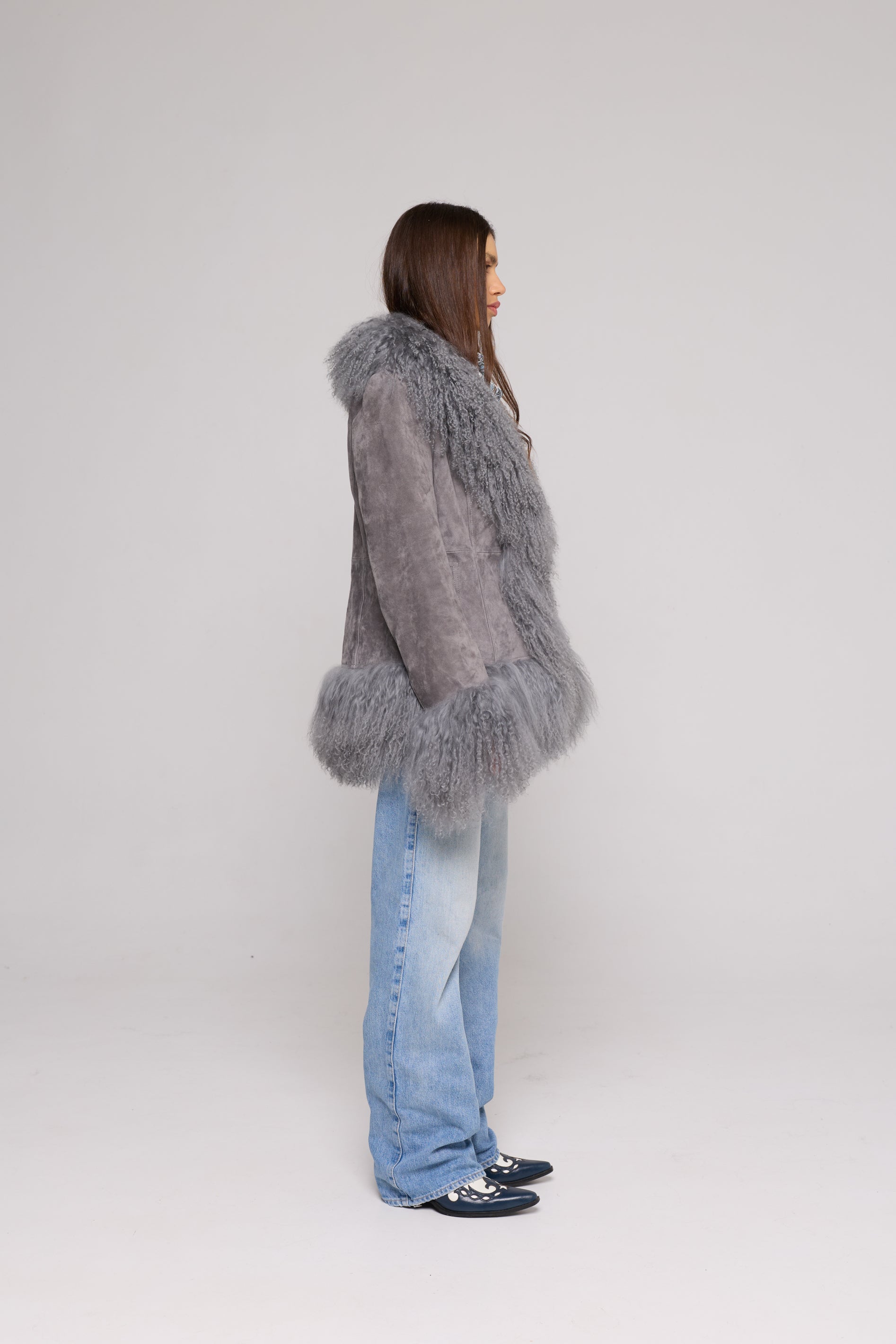 Mongolia Suede Jacket grey