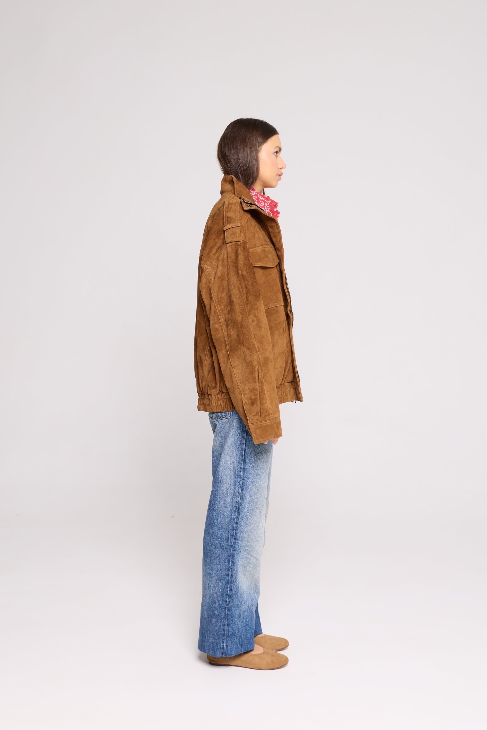 FIELD BOMBER in Suede