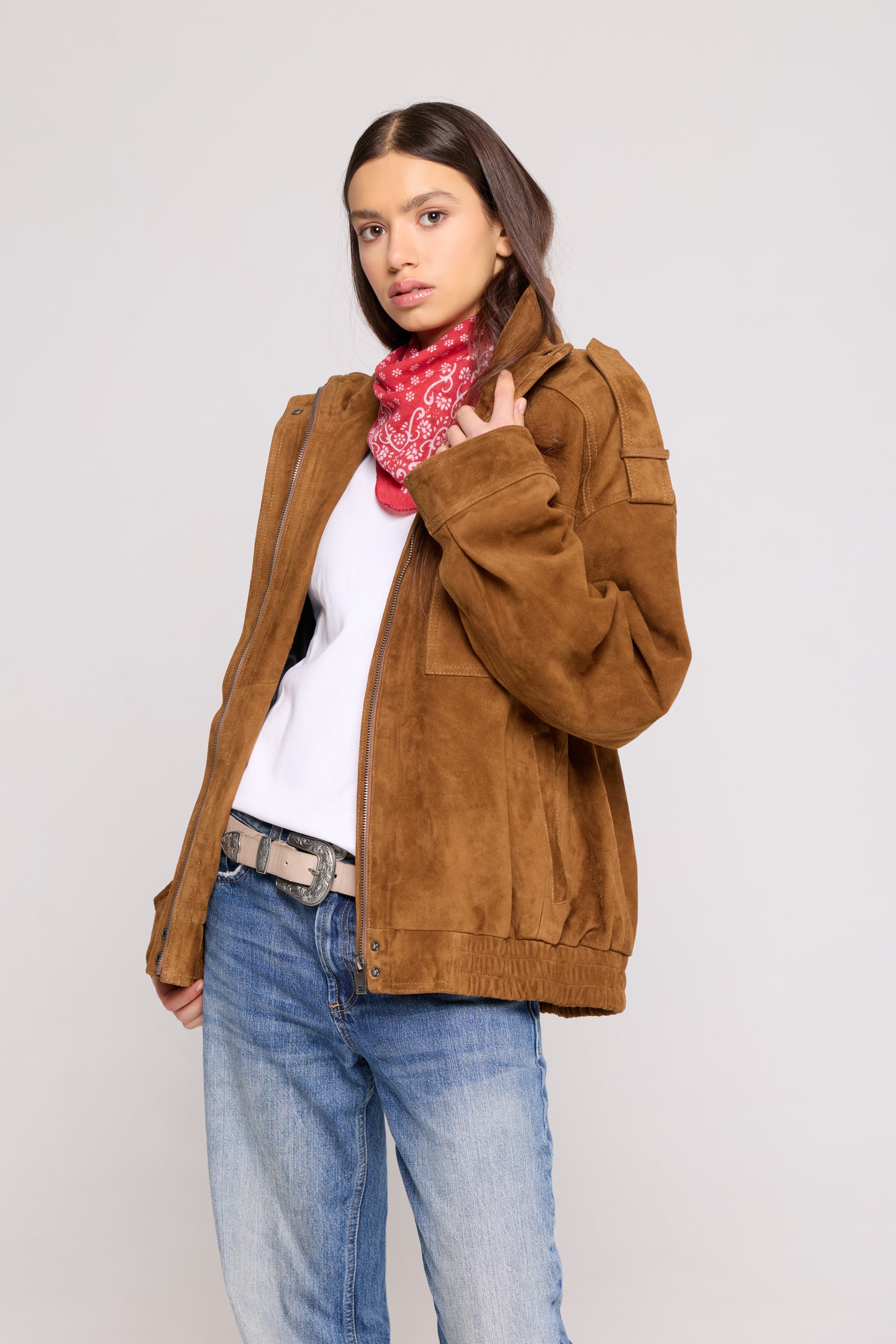 FIELD BOMBER in Suede