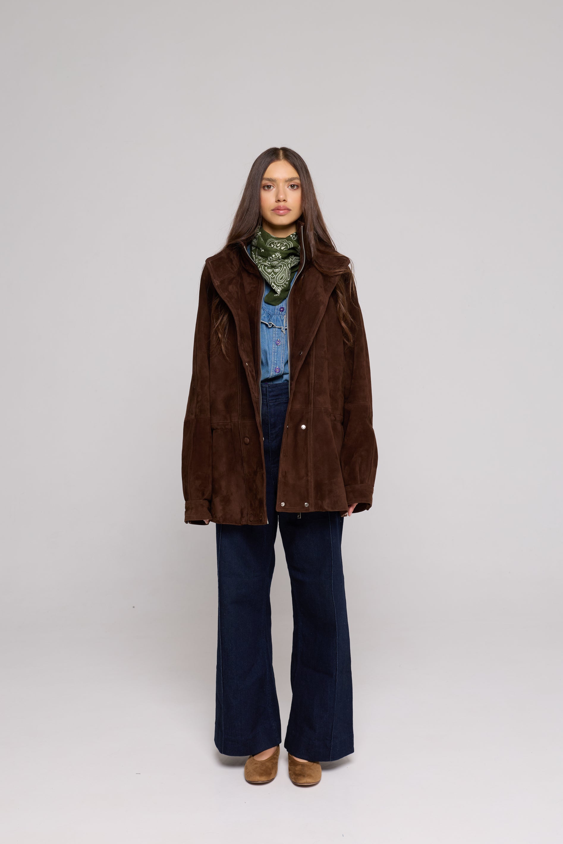 Double-breasted Suede-Brown Jacket