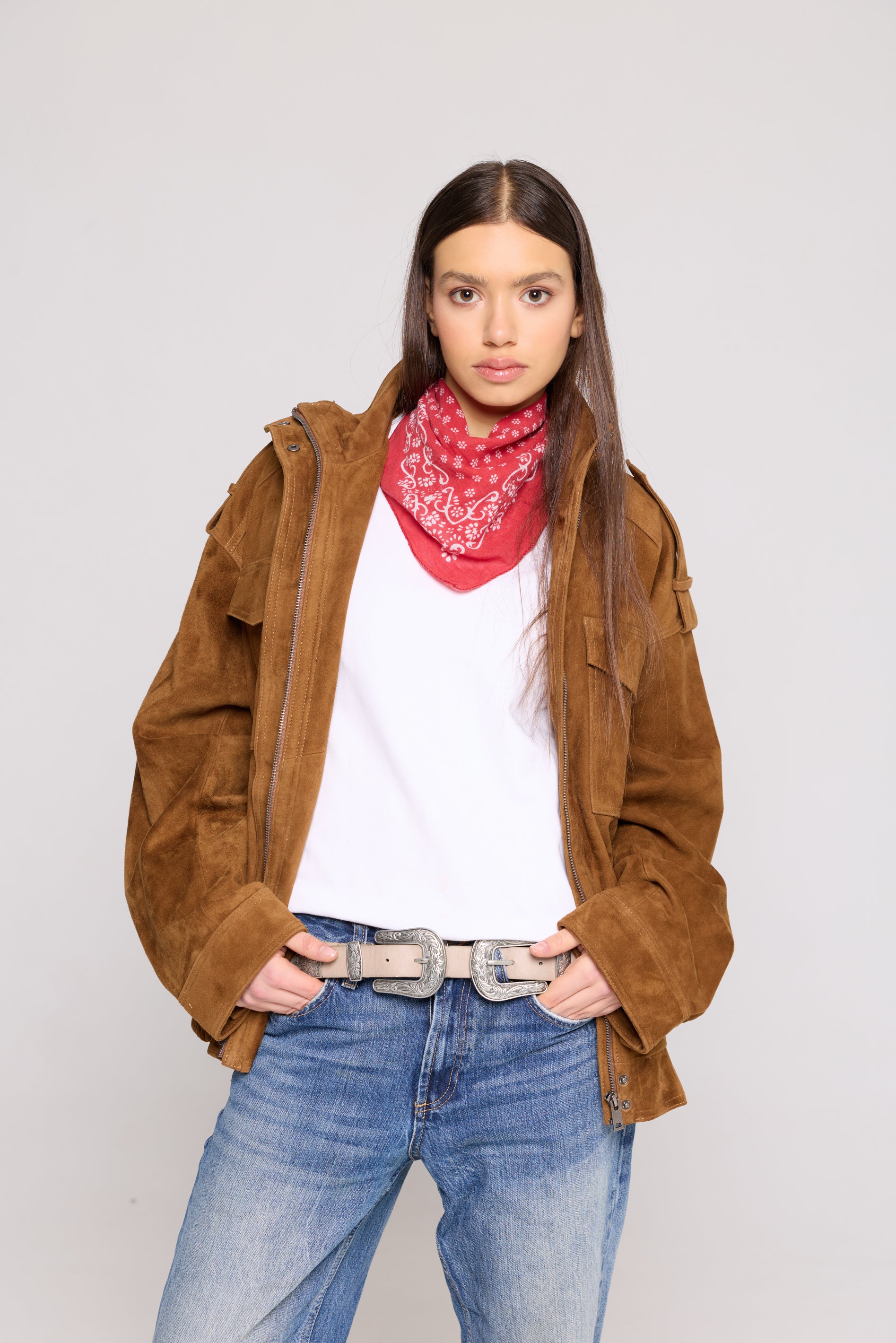 FIELD BOMBER in Suede