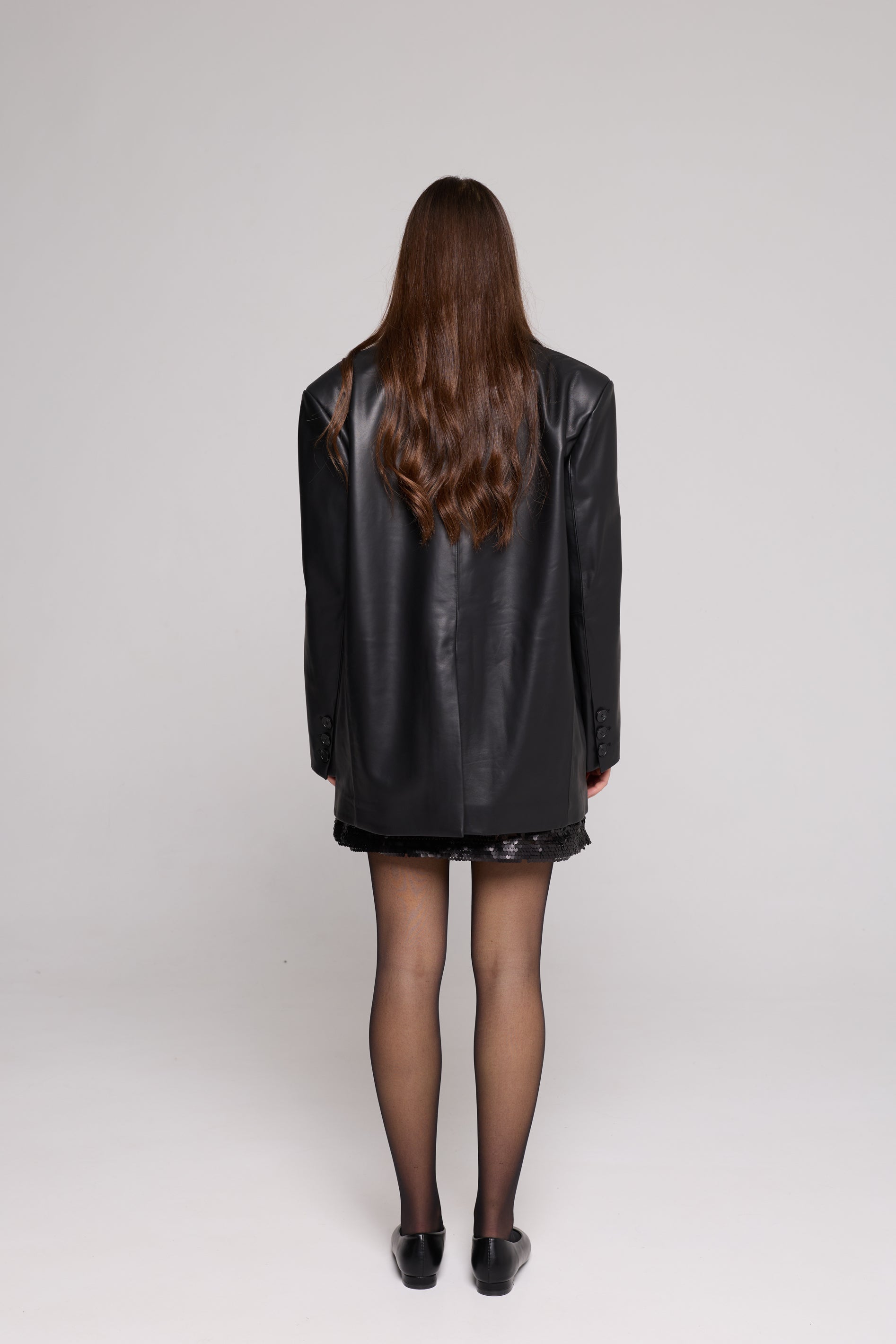 ECHTER SCHWARZER Lederblazer