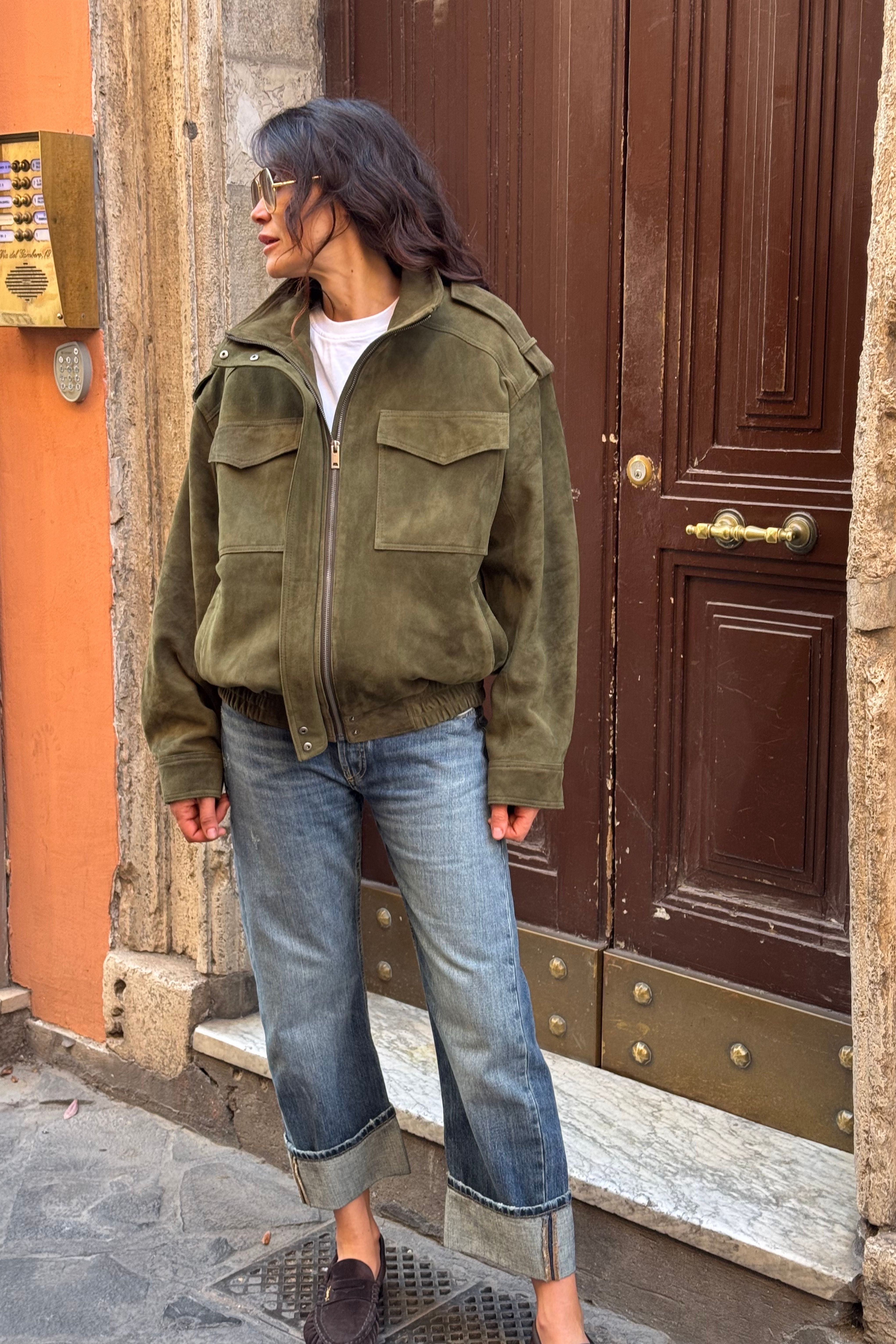 FIELD BOMBER in Suede