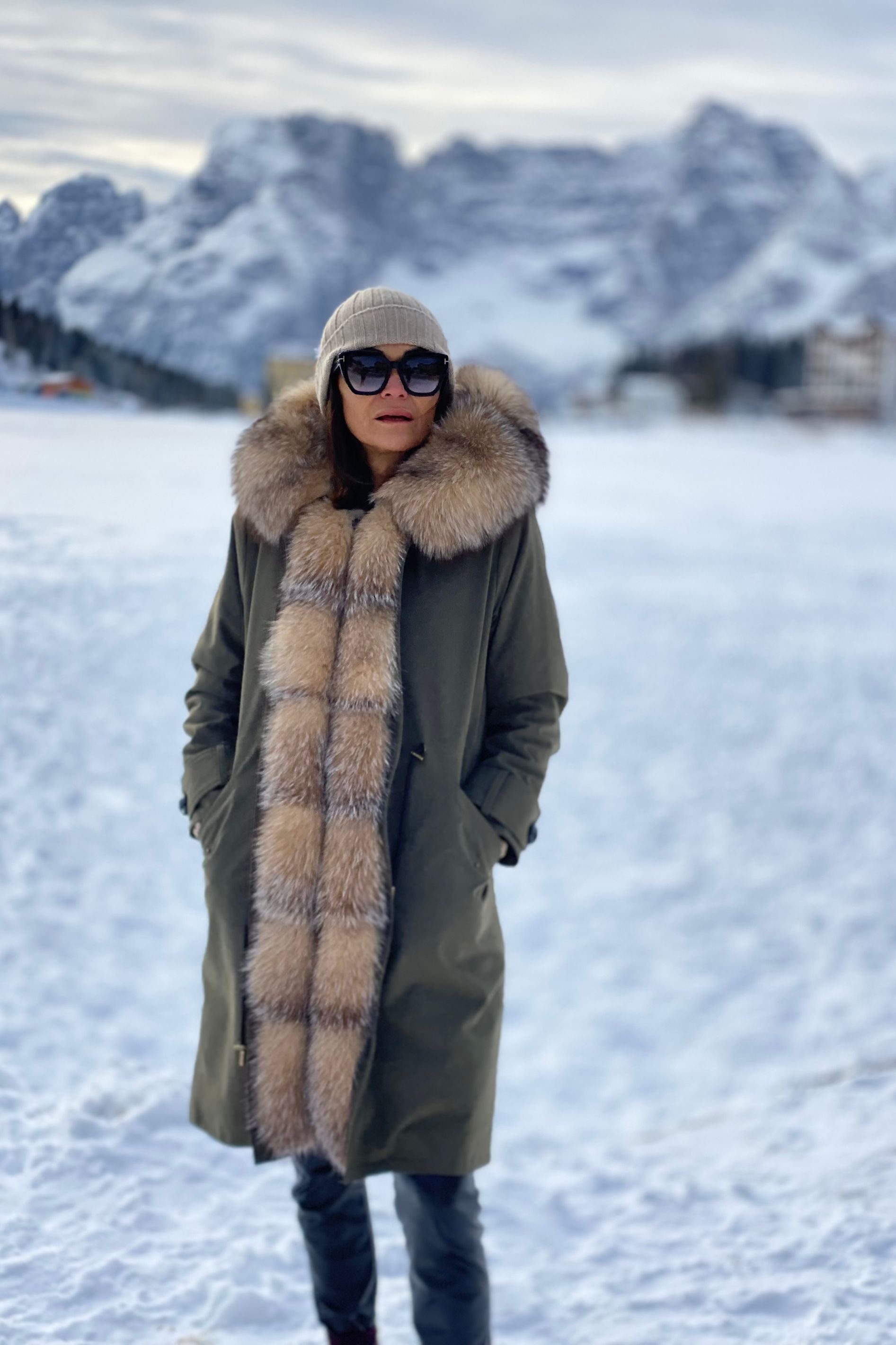 Parka in xlong Cristal prestige waterproof technical cotton