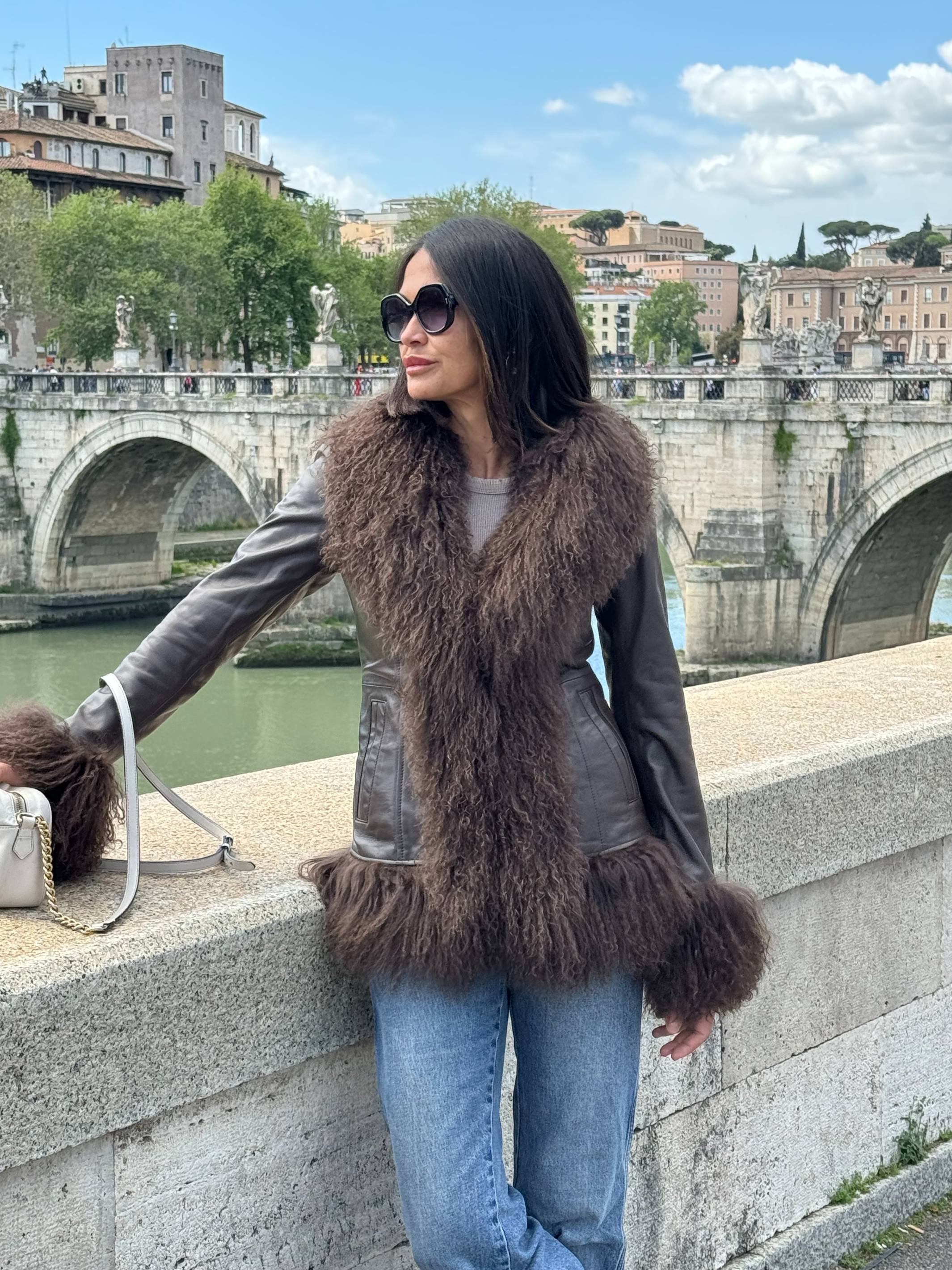 Mongolia Leather jacket Brown