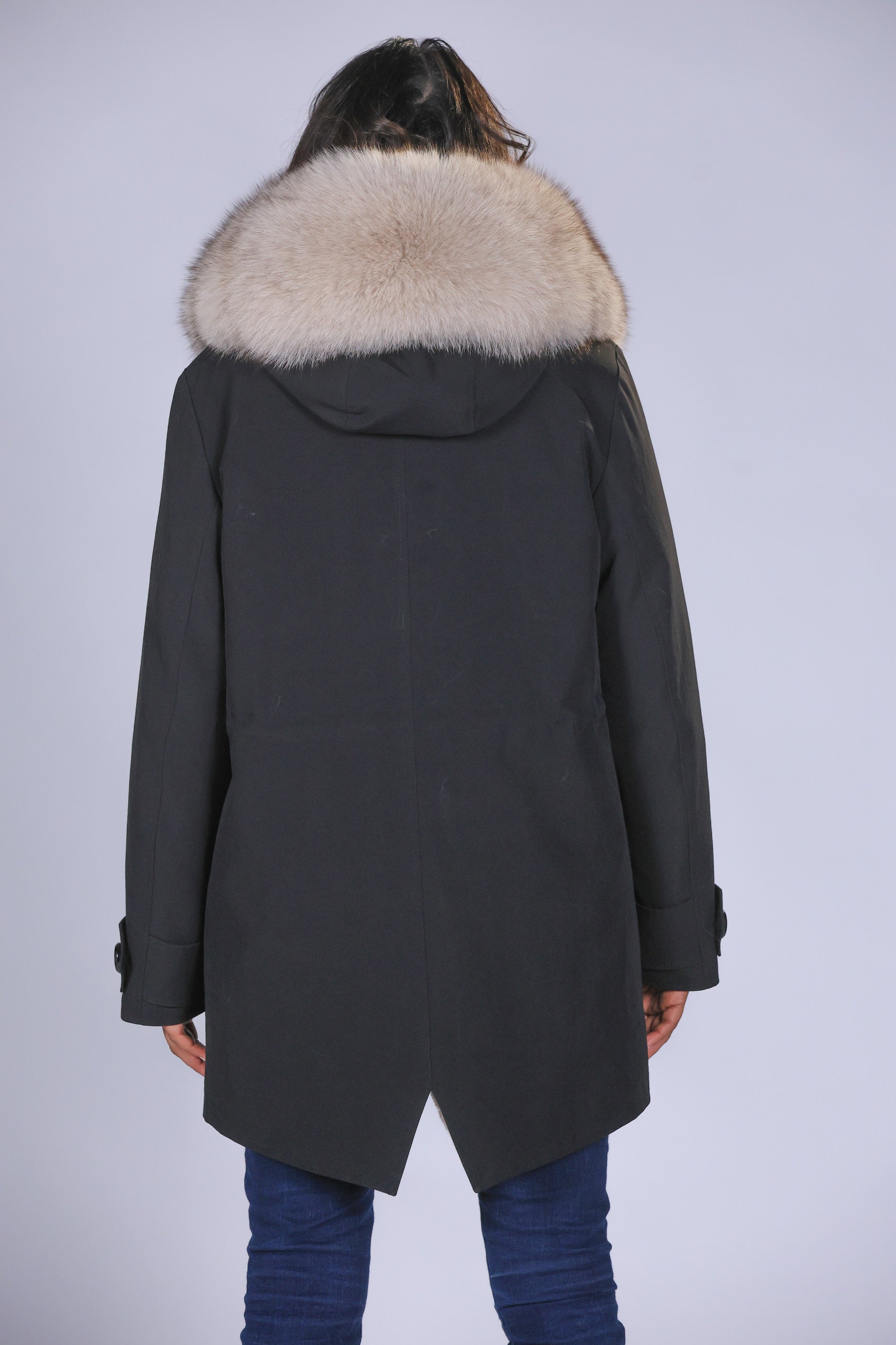 Long Beige Waterproof Technical Cotton Park