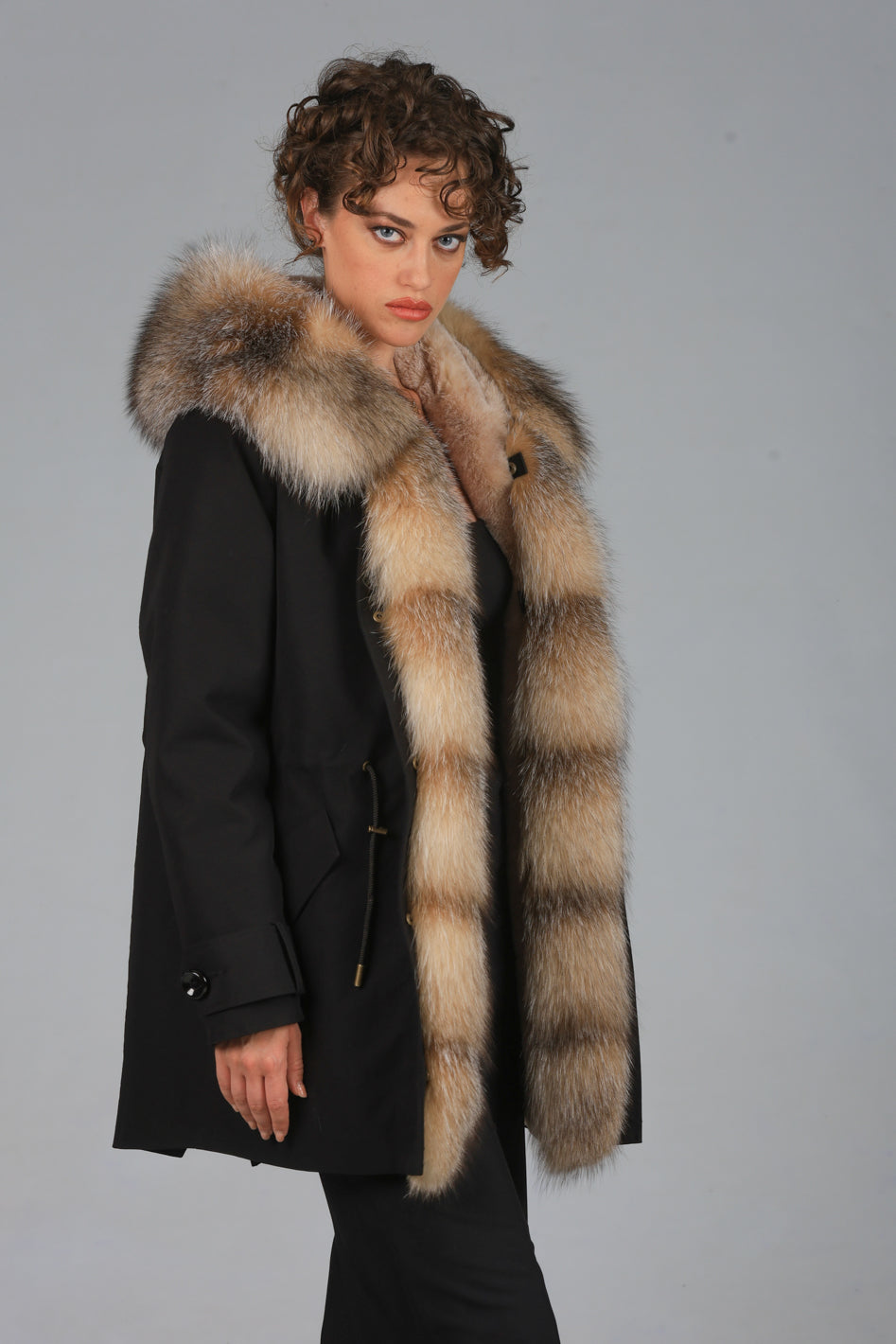 Long Cristal prestige waterproof technical cotton parka