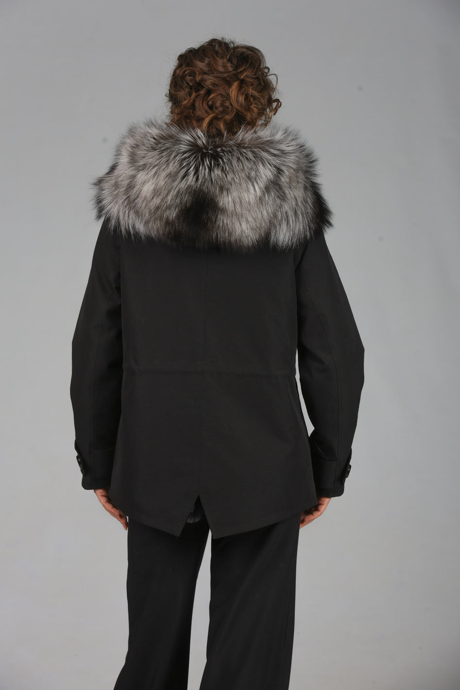 Short Luxury Silver waterproof technical cotton parka