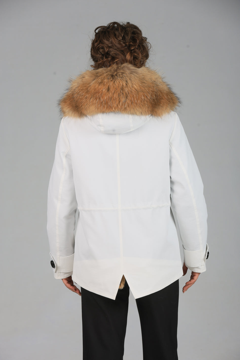 Short raccoon waterproof technical cotton parka