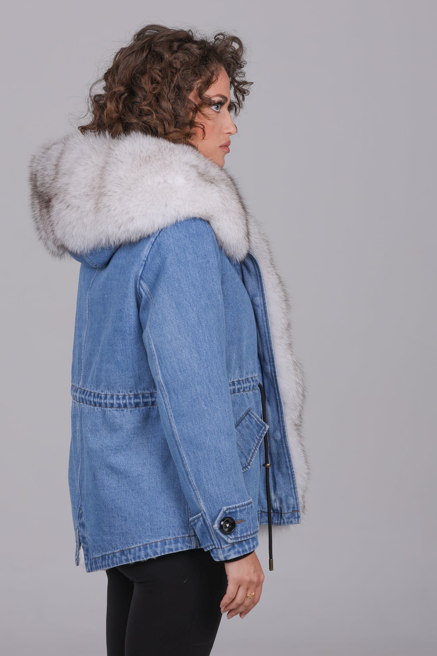 Parka corta vaquera blanca