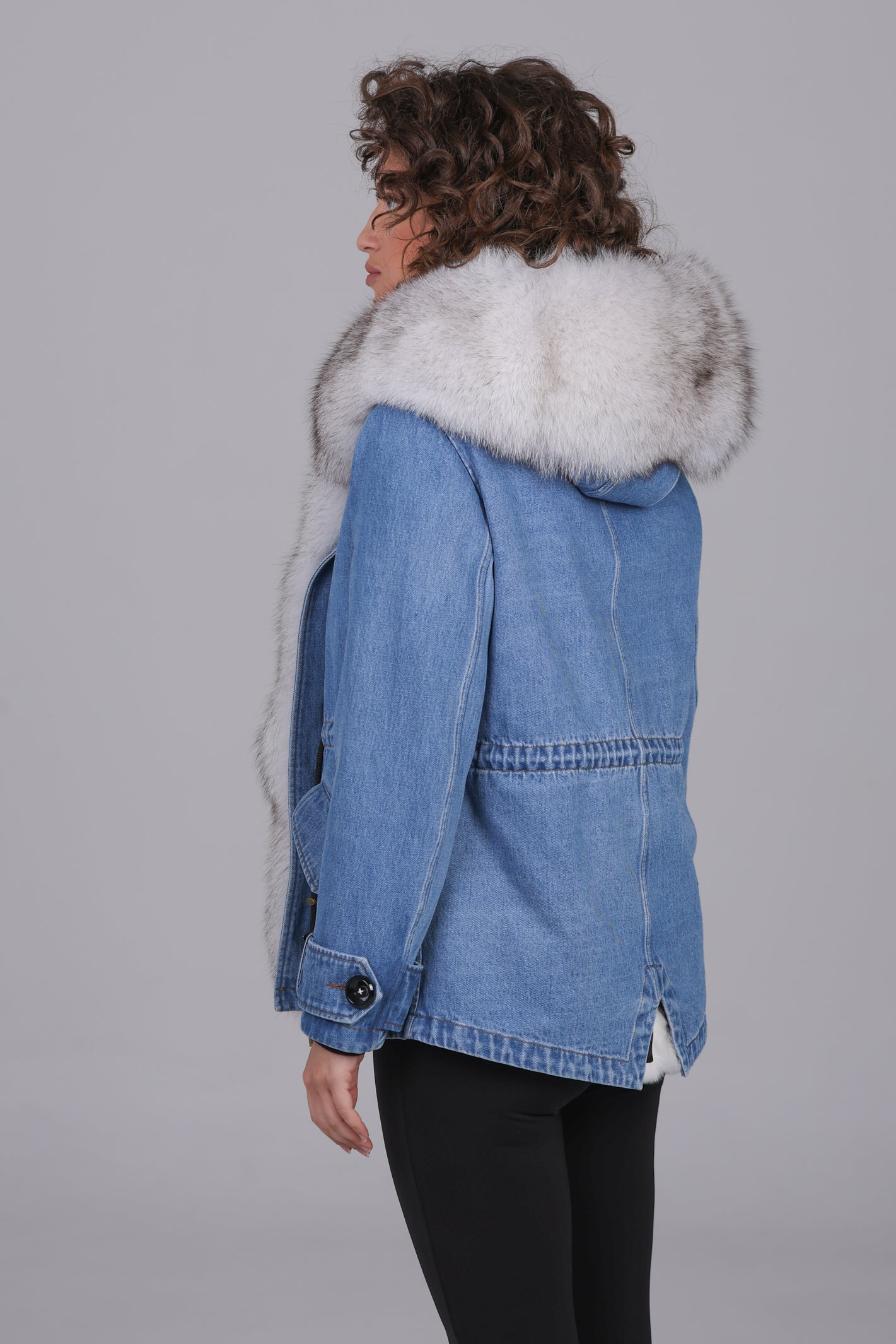 Parka corta vaquera blanca