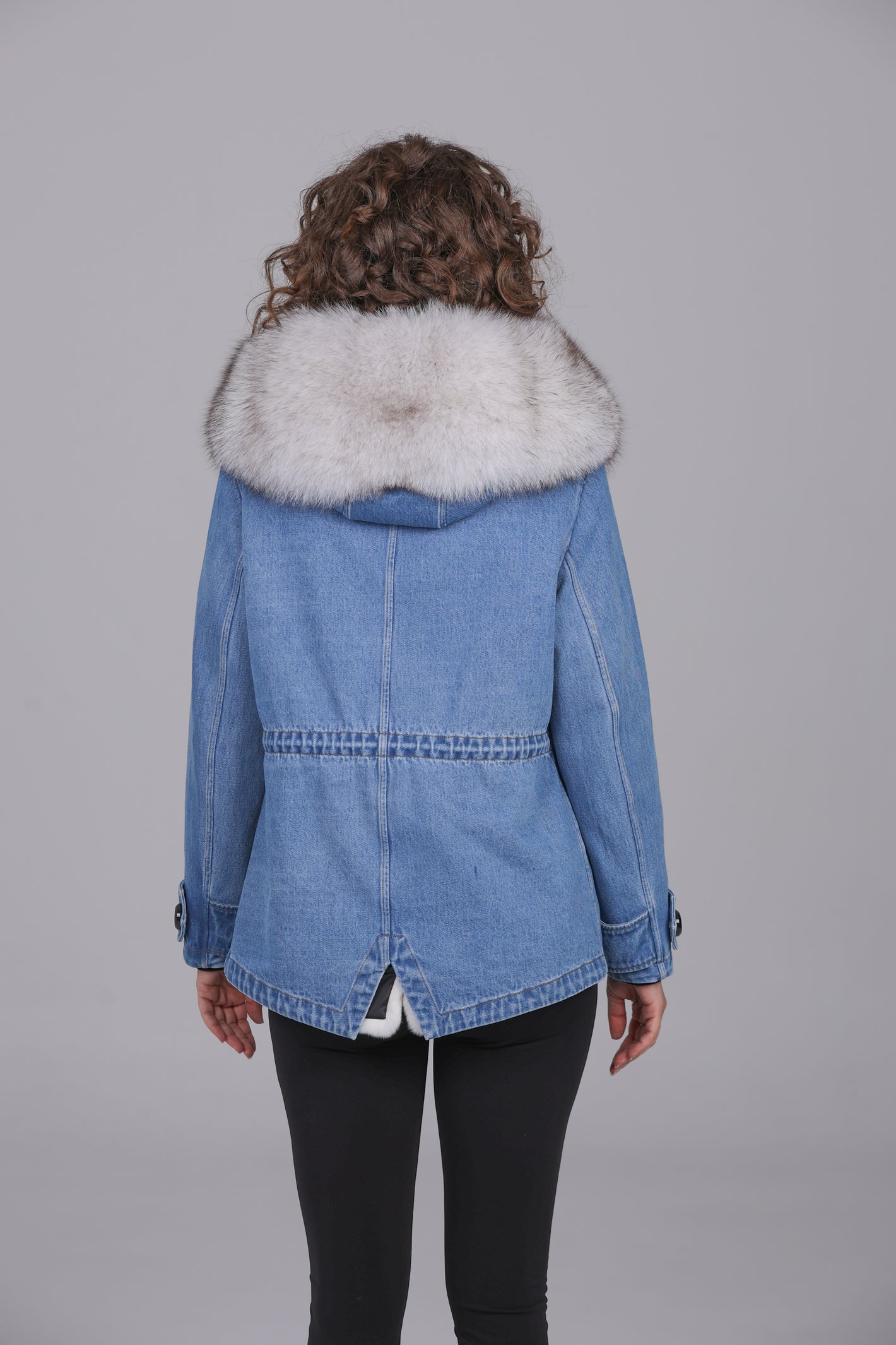 Parka corta vaquera blanca