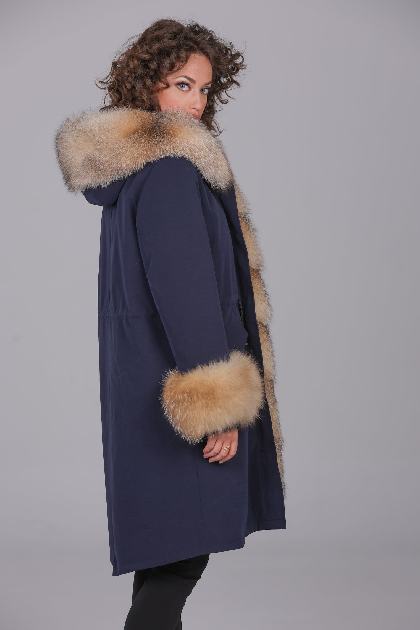 Parka in xlong Cristal prestige waterproof technical cotton