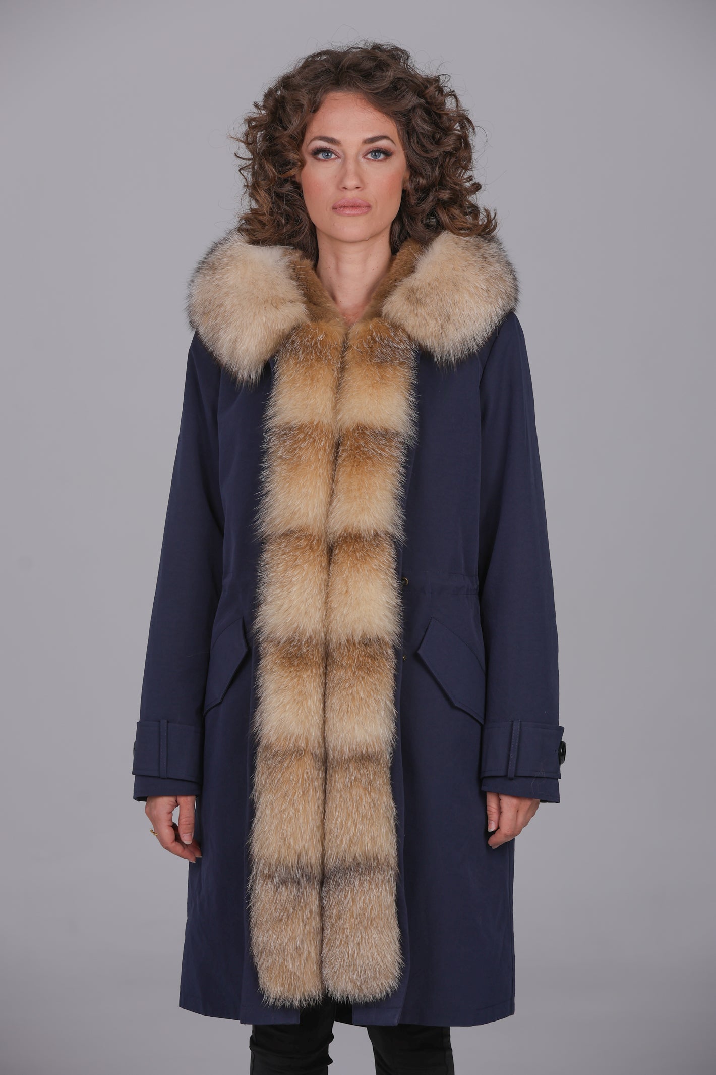 Parka in xlong Cristal prestige waterproof technical cotton