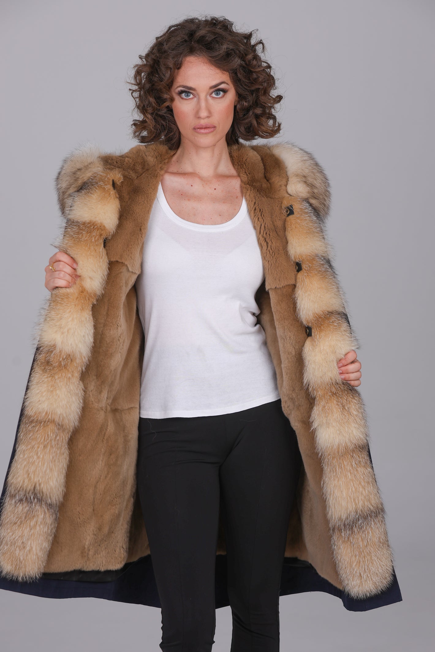 Parka in xlong Cristal prestige waterproof technical cotton