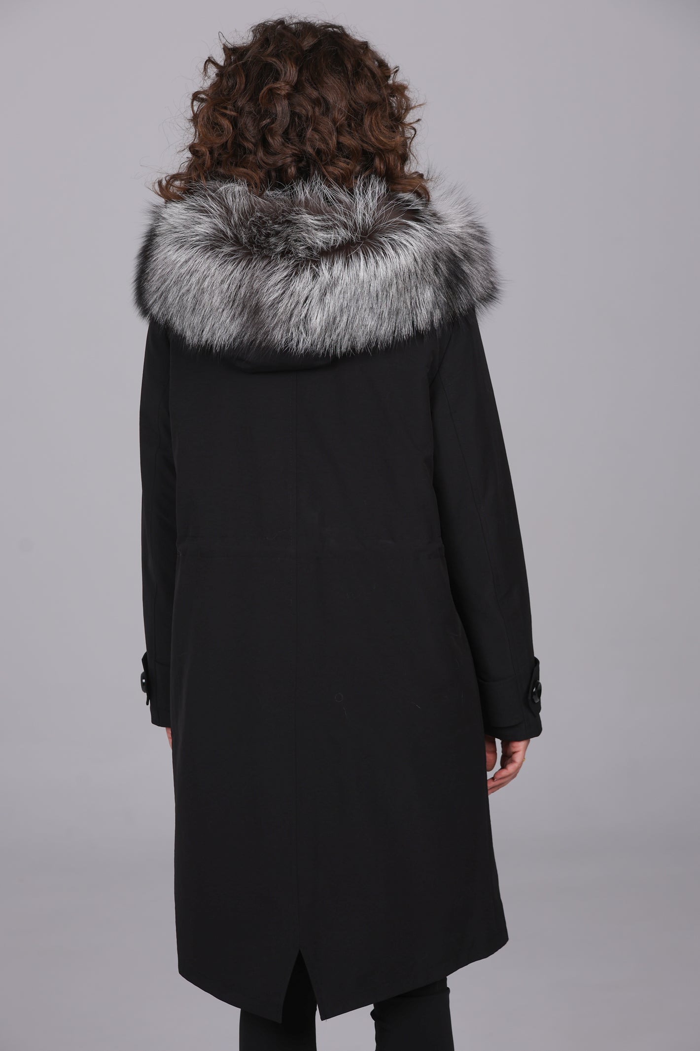 X-long Luxury Silver waterproof technical cotton parka