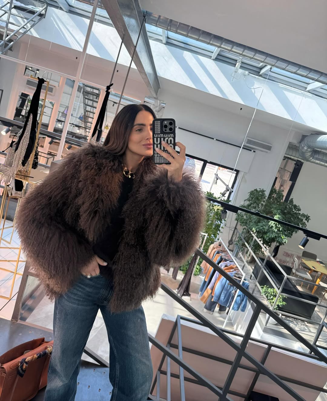 Mongolia shearling Coat Coffe