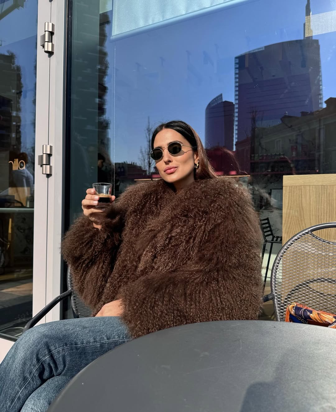 Mongolia shearling Coat Coffe