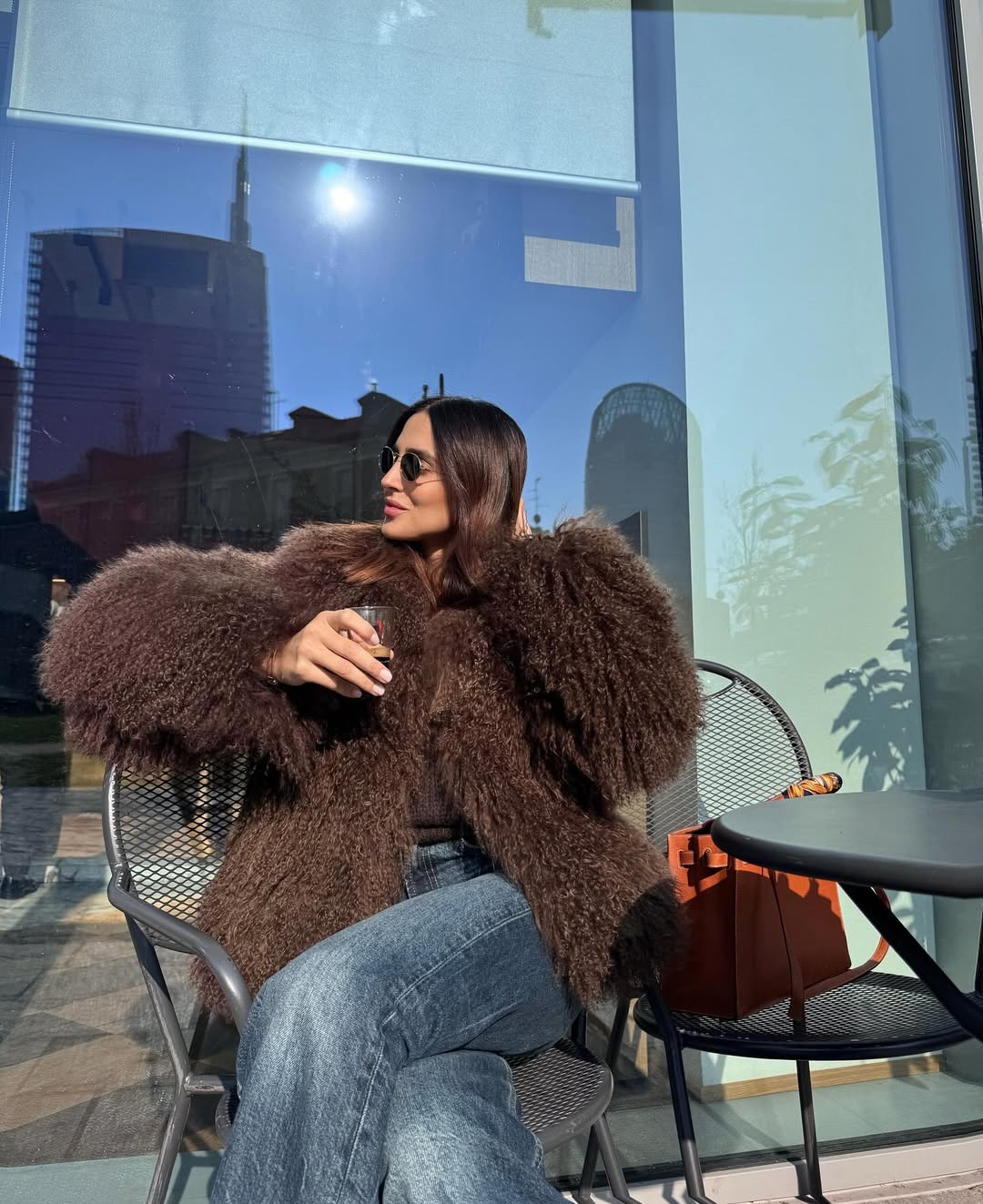 Mongolia shearling Coat Coffe