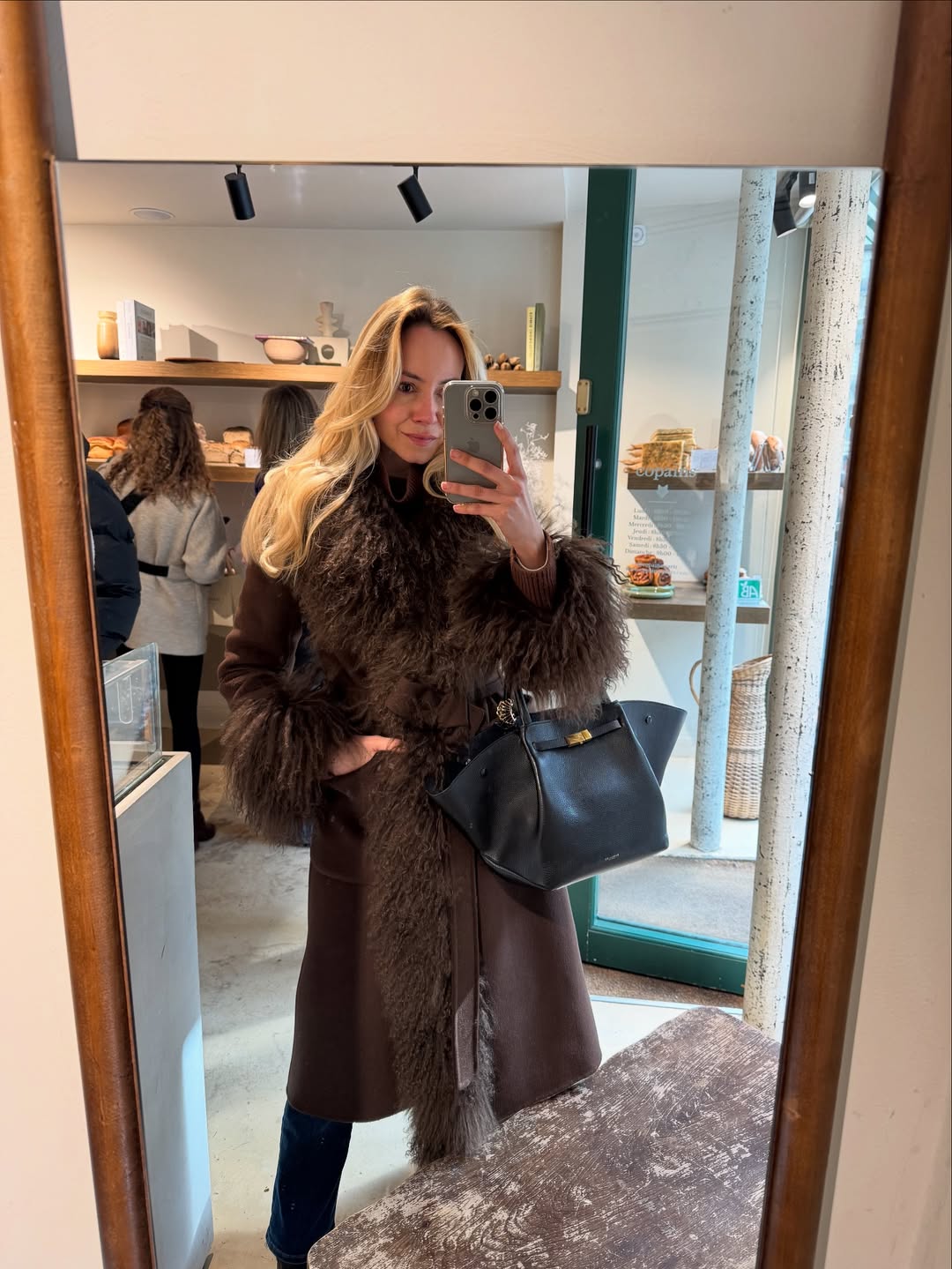 Mantel aus Kaschmirmischung Mongolia Coffee