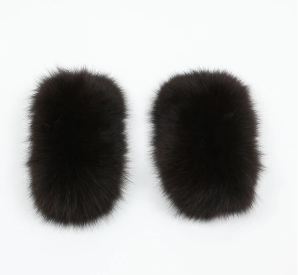 Cuffs in real brown fox fur