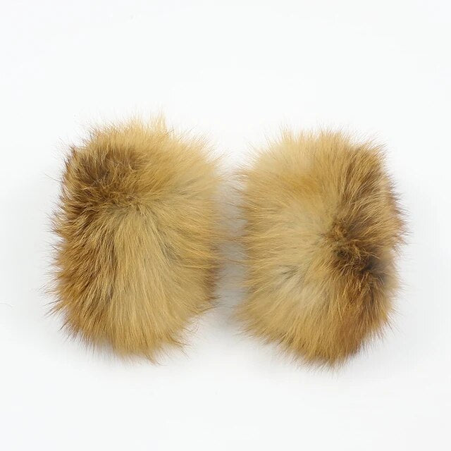 Cuffs in real gold fox fur